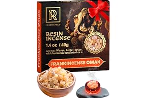 M. ROSENFELD Frankincense Oman Premium Resin Incense - 100% Natural Aromatic Tree Gum Sap, Soothes Mind & Enhances Meditation - 40g