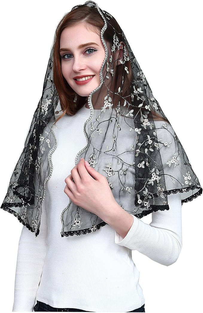 Orthodox Veil Embroidered Head Covering Catholic Chapel