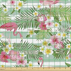 Ambesonne Flamingo Fabric by The Yard, Flamingos
