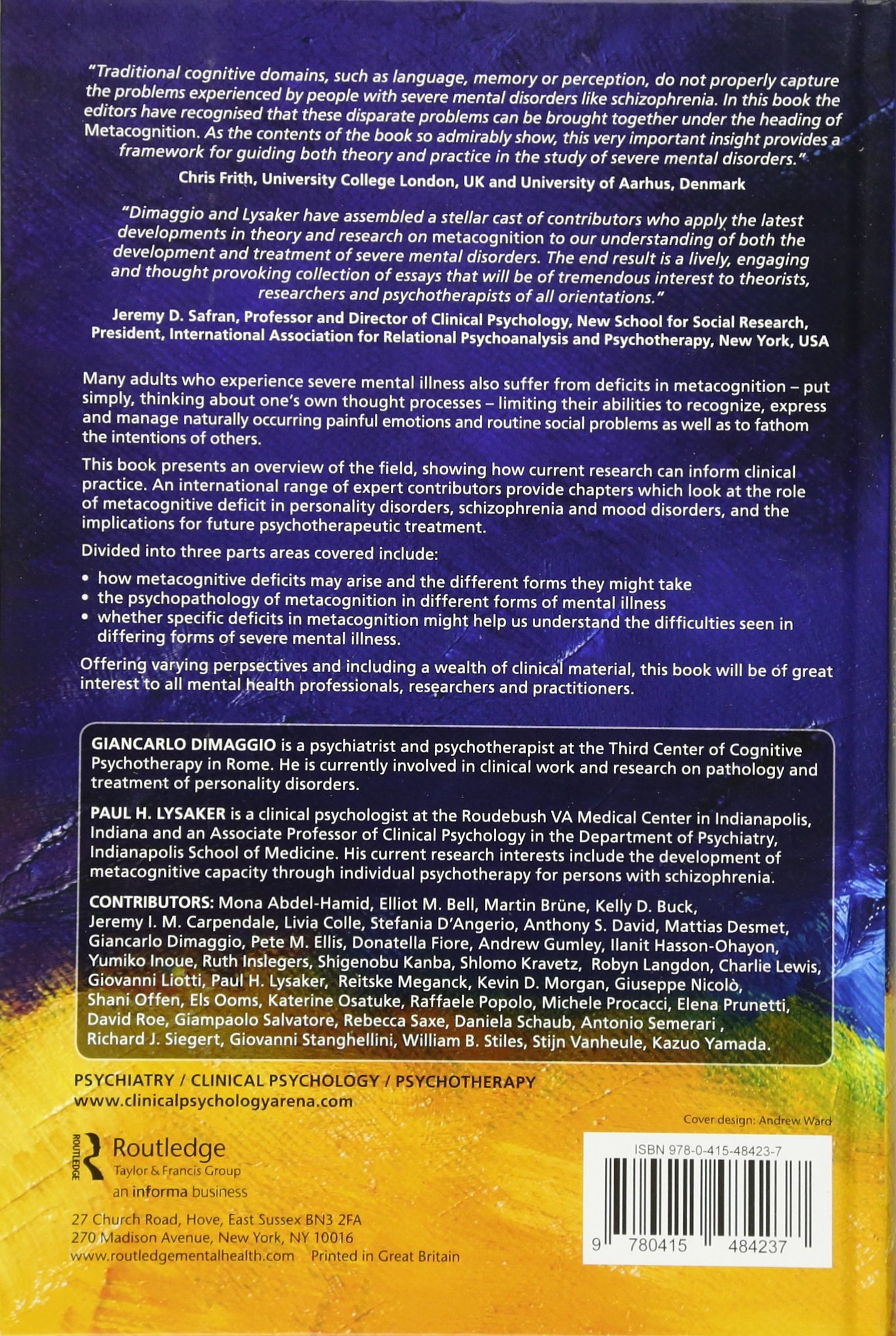 Metacognition And Severe Adult Mental Disorders From - 