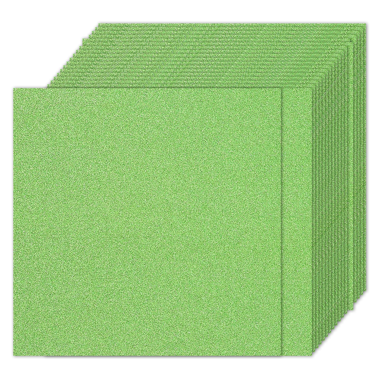 PATIKIL 20Sheets Light Green Glitter Cardstock Paper, 12 x 12 in 250gsm Square Premium Sparkly Paper Craft Cardstock Paper for Scrapbook Card Making DIY Art Projects Wedding Party