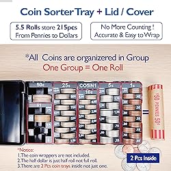 CO5IN1 Mini Coin Sorting Tray with Lid, 2pcs Change