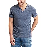 Lucky Brand Mens Venice Burnout Notch Neck Tee Shirt