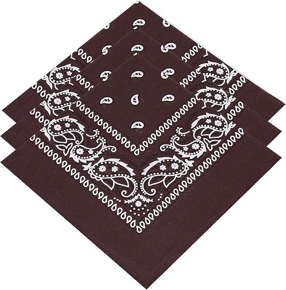 3 Unisex Brown Bandanas Amazon.co.uk Clothing