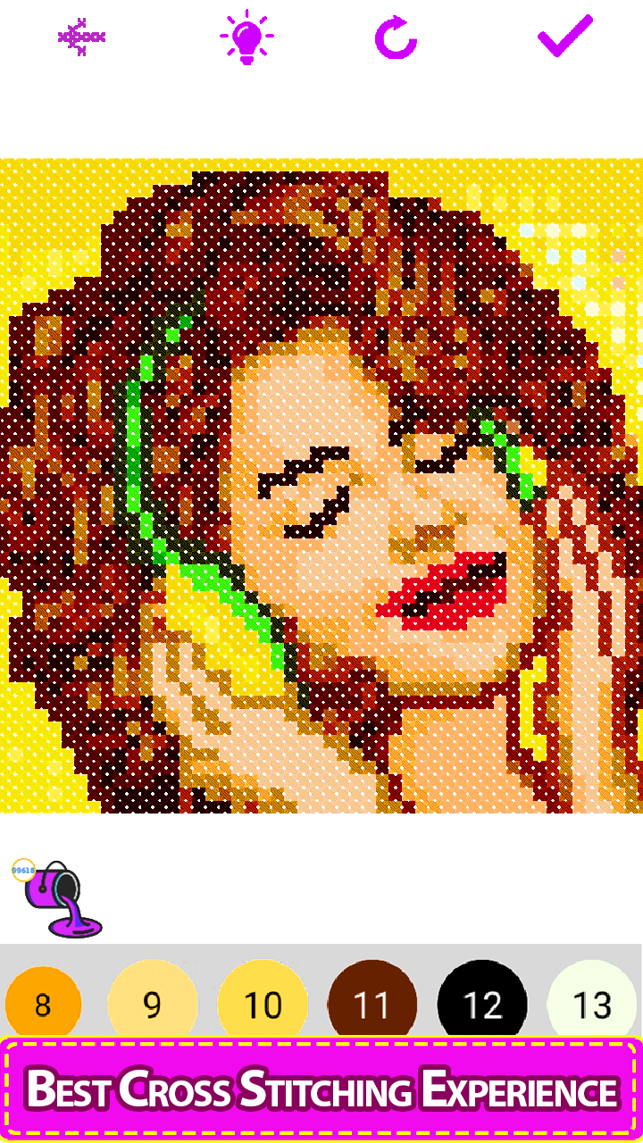 Cross Stitch Paint by Number , Pixel Art , Sandbox Coloring Pages