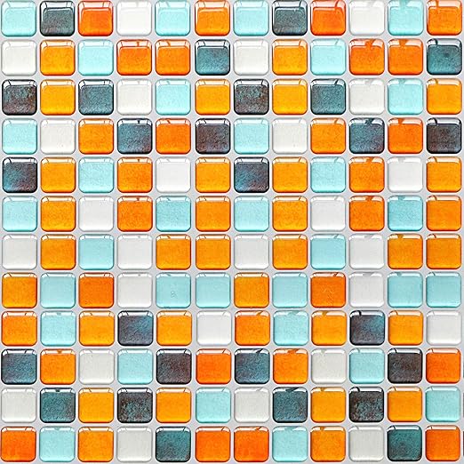 Yoillione 3d Fliesenaufkleber Mosaik Bad Fliesenfolie Kuche Selbstklebende 3d Mosaik Fliesen Sticker Orange Wasserdicht Fliesensticker Aufkleber Fliesen Folie Fur Badezimmer Wohnzimmer 4er Pack Amazon De Kuche Haushalt