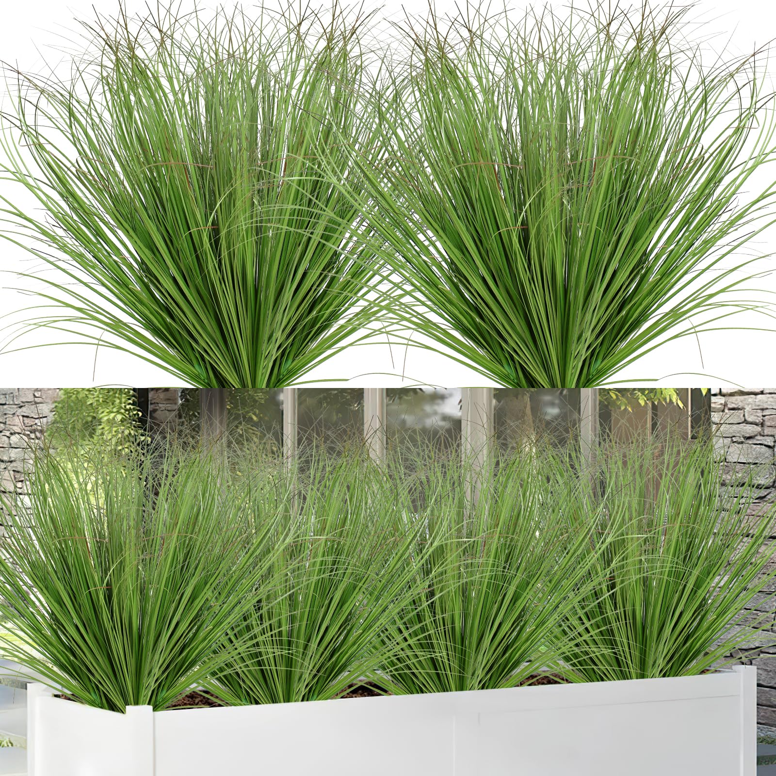 Betylifoy Outdoor Artificial Plants 20PCS Faux Plants Shrubs Fake Plant Artificial Wheat Grass Plant Artificial Greenery Stems for Indoor Outdoor Window Box Garden Decor, 20IN
