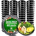 Meal Prep Containers - Reusable Plastic Containers with Lids - Disposable Food Containers Meal Prep Bowls - Plastic Food Stor