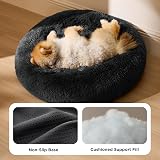 Bedsure Plush Round Cat Bed 60x60x14cm Dark Grey OEKO-TEX Safe view 3