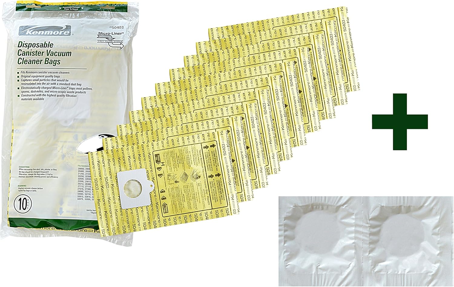 Kenmore Disposable Canister Vacuum Cleaner Bags 50403 10 Bonus Scent Tablets Amazon Ca Home Kitchen