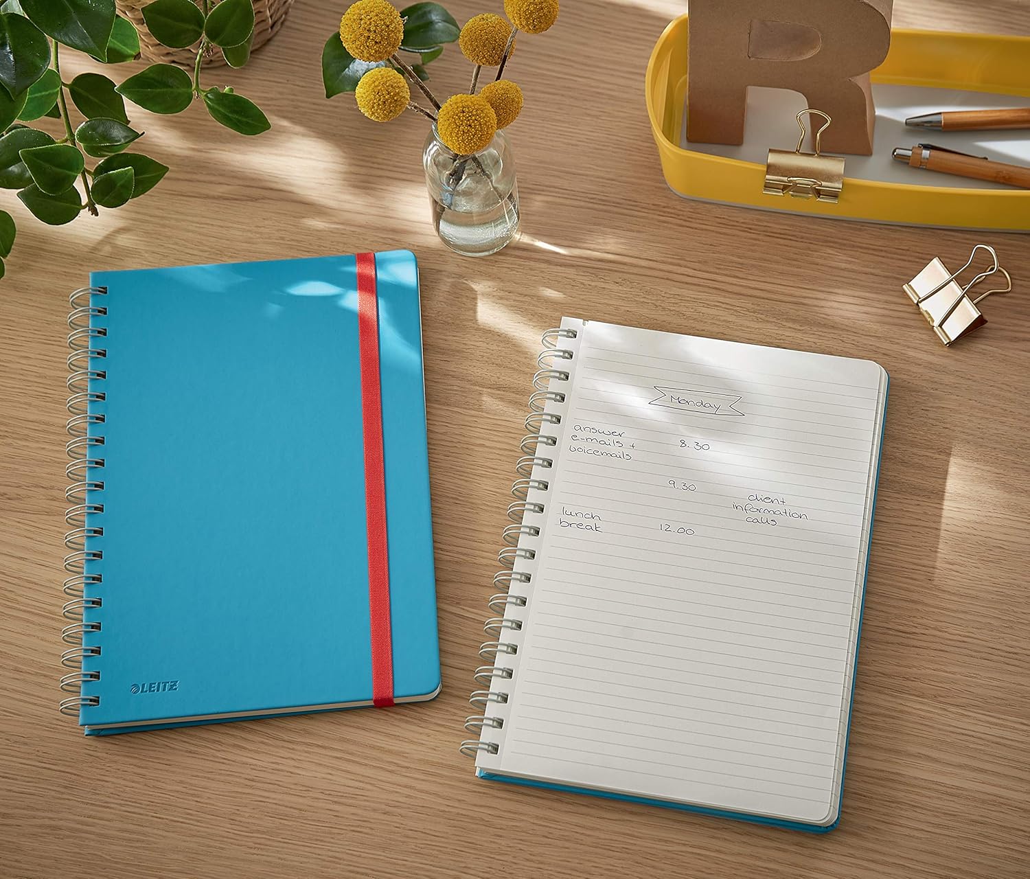 Leitz Large (B5) Ruled Wirebound Notebook, 80 Sheet, Cosy Range, Calm Blue, 45270061, B5 Ruled - Image 5