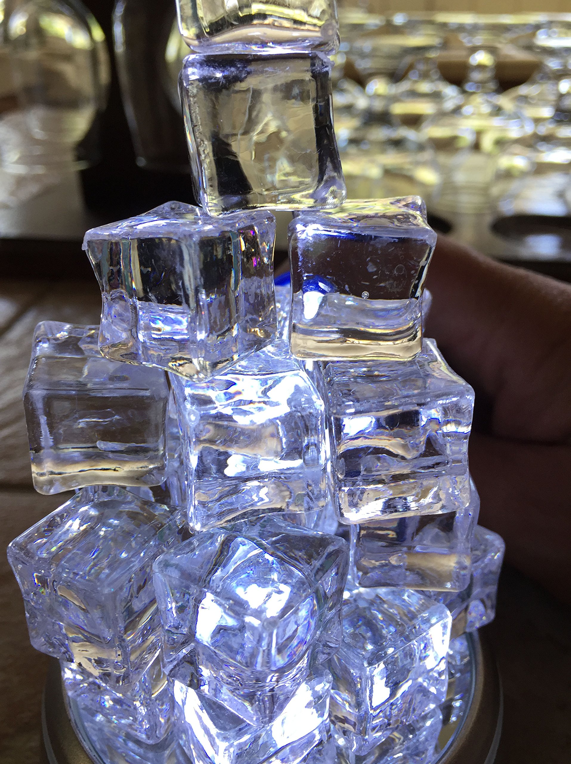 60 PCS Crystal Clear Acrylic Ice Cubes Square Shape, for Photography