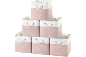 HUZNXVY 12x12 Storage Cube Bins, 6 Pack Reinforced Bottom Cardboard Foldable Box, Organizer for Closet Shelves, Heavy Home St