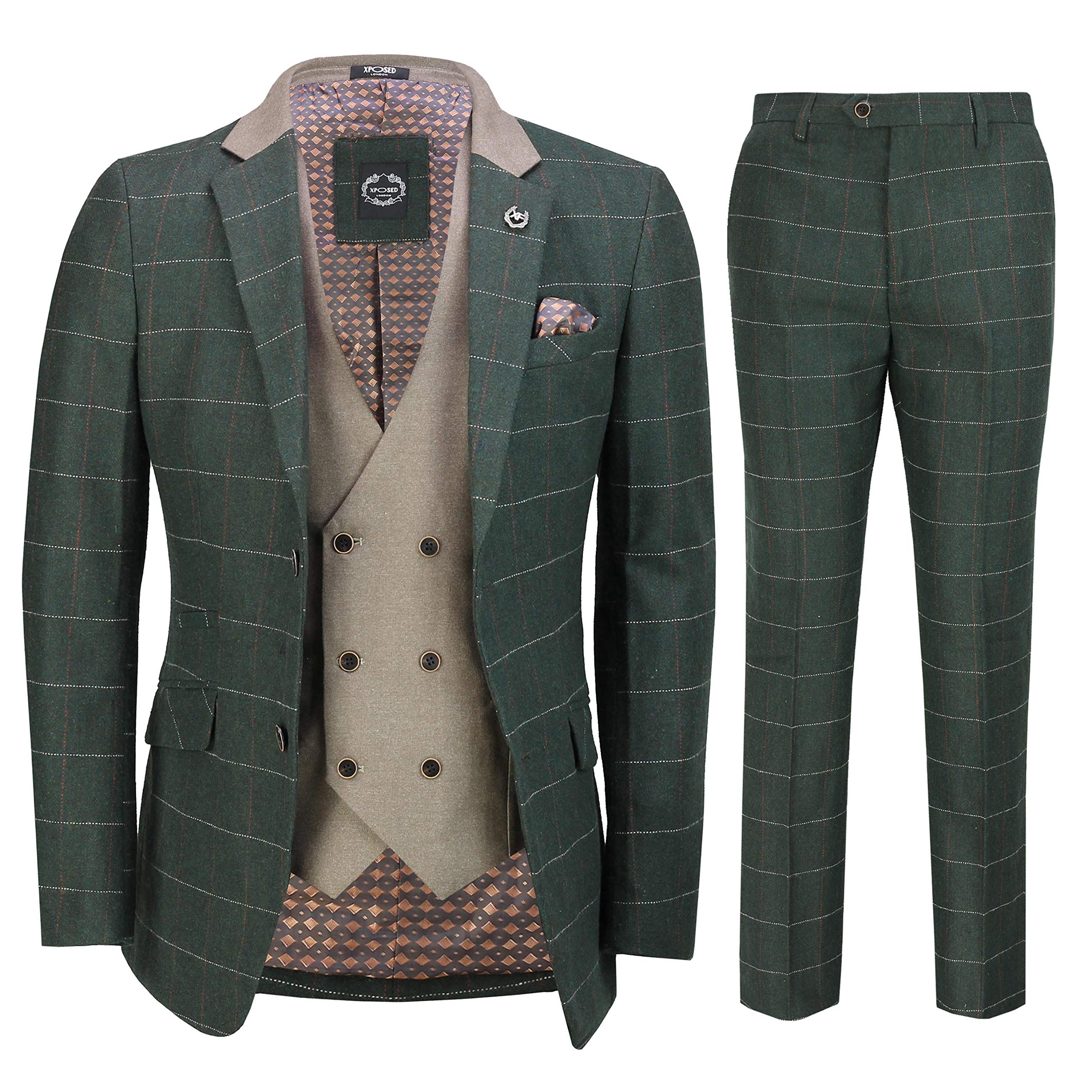 olive tweed suit