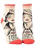 Blue Q Fun Ankle Socks, Fight Like a Girl