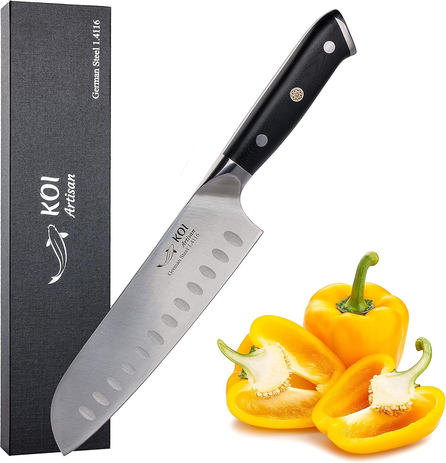 KOI ARTISAN Chefs Santoku Knife 7 Inch Sharp Edge Chef Knifes Full