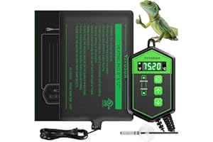 VIVOSUN Reptile Heating Pad 8x12 Inch with Thermostat Combo Under Tank Terrarium Heating Mat for Turtles, Lizards, Frogs, and Other Reptiles