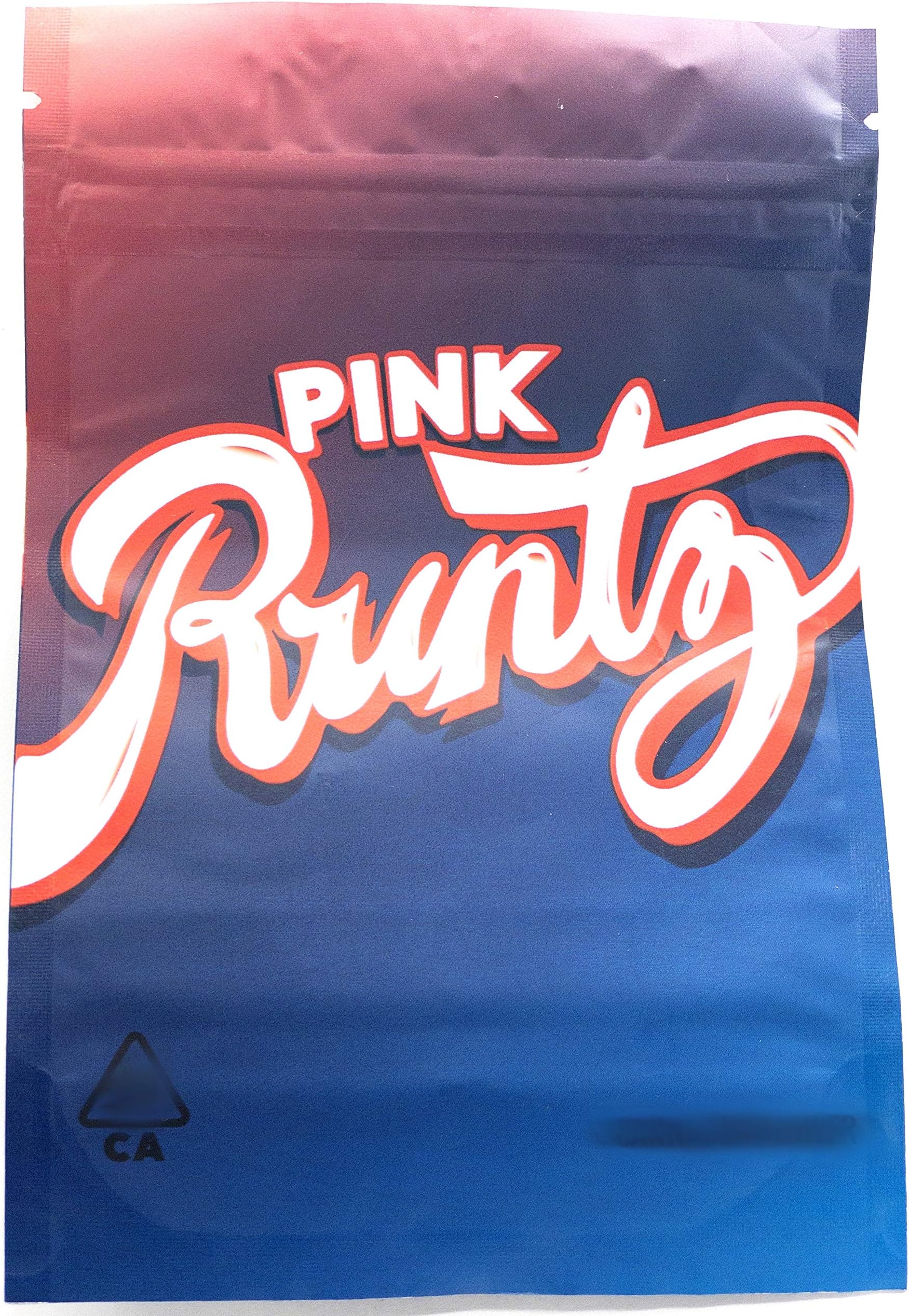 100 Pack Pink Runtz Mylar Bags 3.5g Smellproof Heatseal Ziplock Resealable Bags with Holographic Authenticity Stickers and Labels