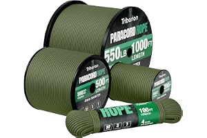 Paracord Rope 550 lb - 50ft 5/32" Parachute Cord 4MM 7-Strand para Cord - Heavy Duty Spool String for Survival,Camping Gear, Survival Bracelet, Clothesline - Army Green
