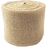 LWR CRAFTS Natural Burlap Ribbon 32 Feet (3 1/8")