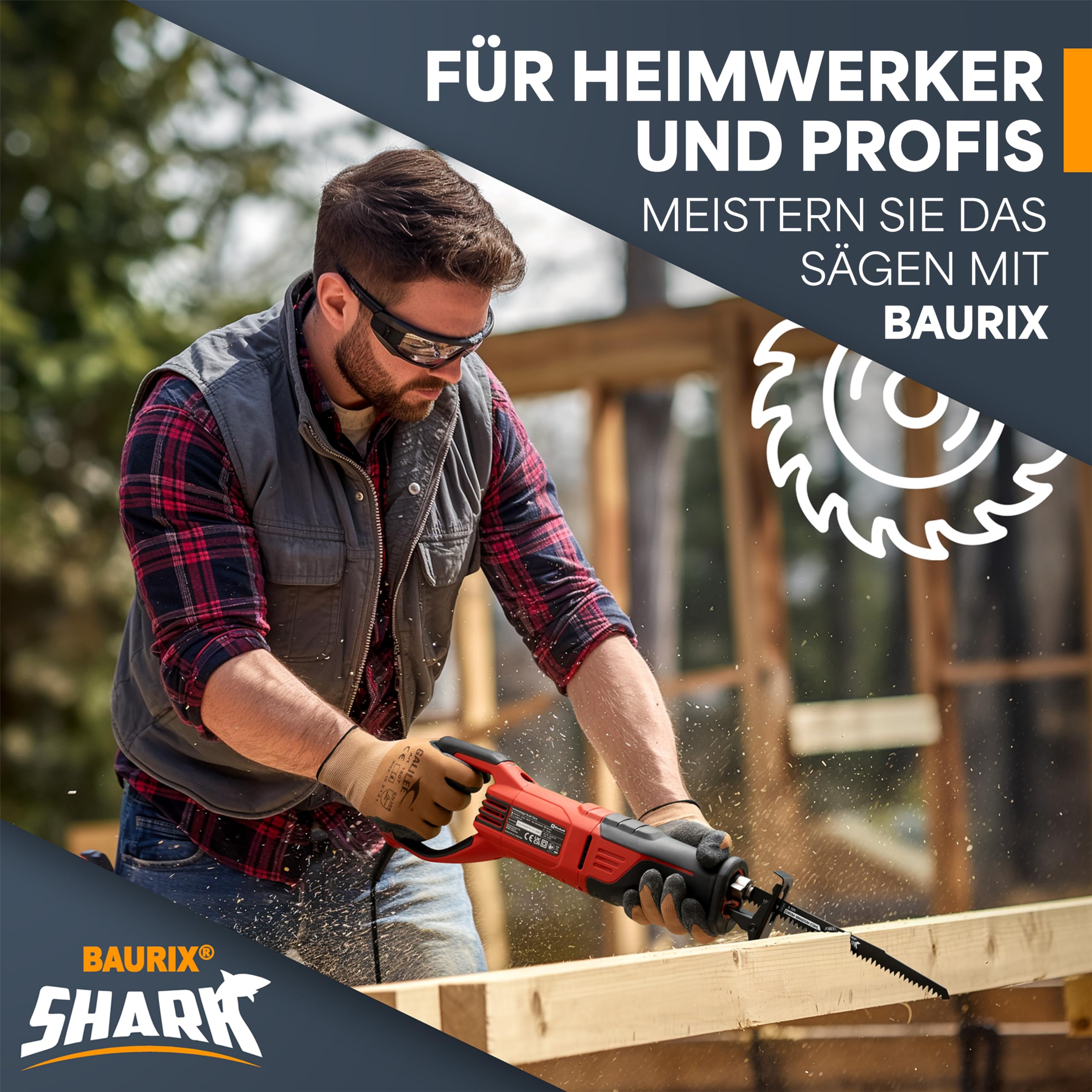 BAURIX® Säbelsägeblätter 240 mm 5er Set – nasses & grobes Holz, 5 TPI 6
