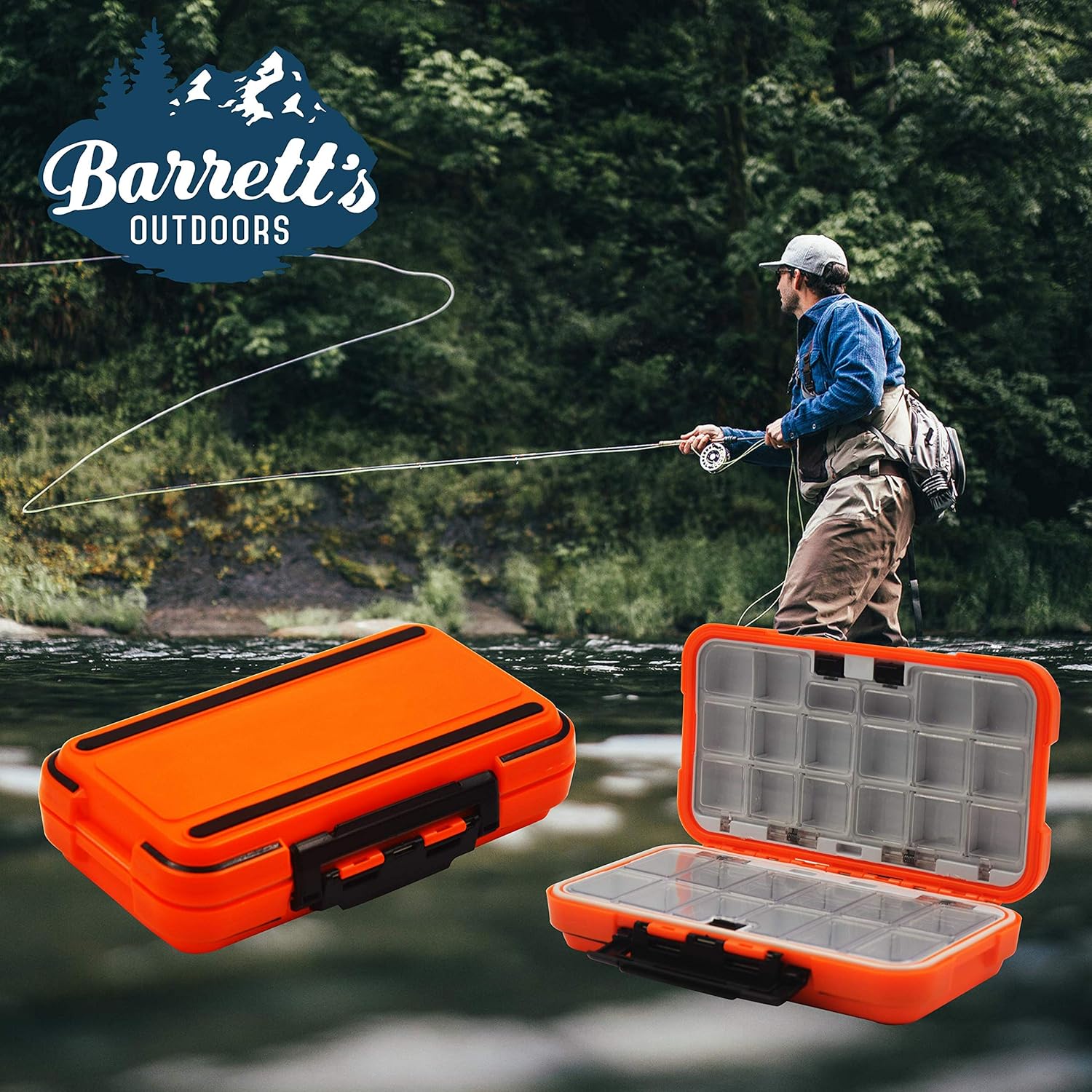 全品送料0円 タックルボックス ジュエリーや薬の保管に最適 フライフィッシング用 Outdoors オレンジ 30個の調節可能な取り外し可能な タックルボックスオーガナイザー Barrett S B07kldp76j 防水コンパートメント付き 小型タックルボックス ワンピなど最旬ア Www Aiq