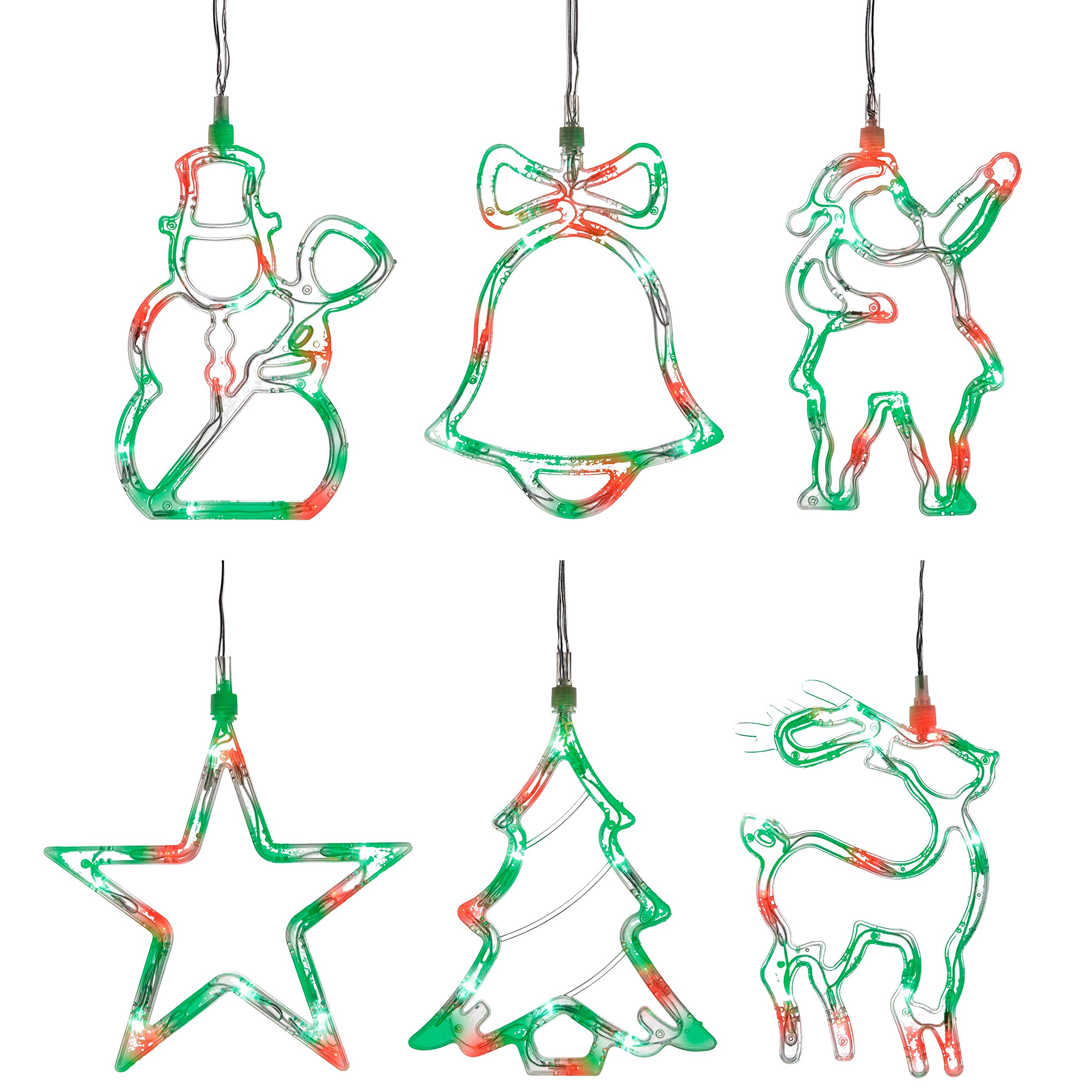 WeRChristmas Pre-Lit LED Christmas Characters Silhouette Light String - Red/Green