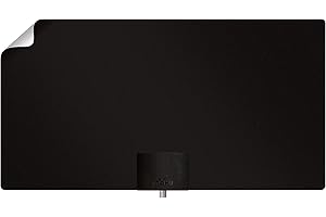 Mohu Leaf Supreme Pro Paper-Thin Indoor TV Antenna, Amplified, UHF VHF, 65-Mile Range, Multi-Directional – w/ 12 ft. Cable, Signal Indicator