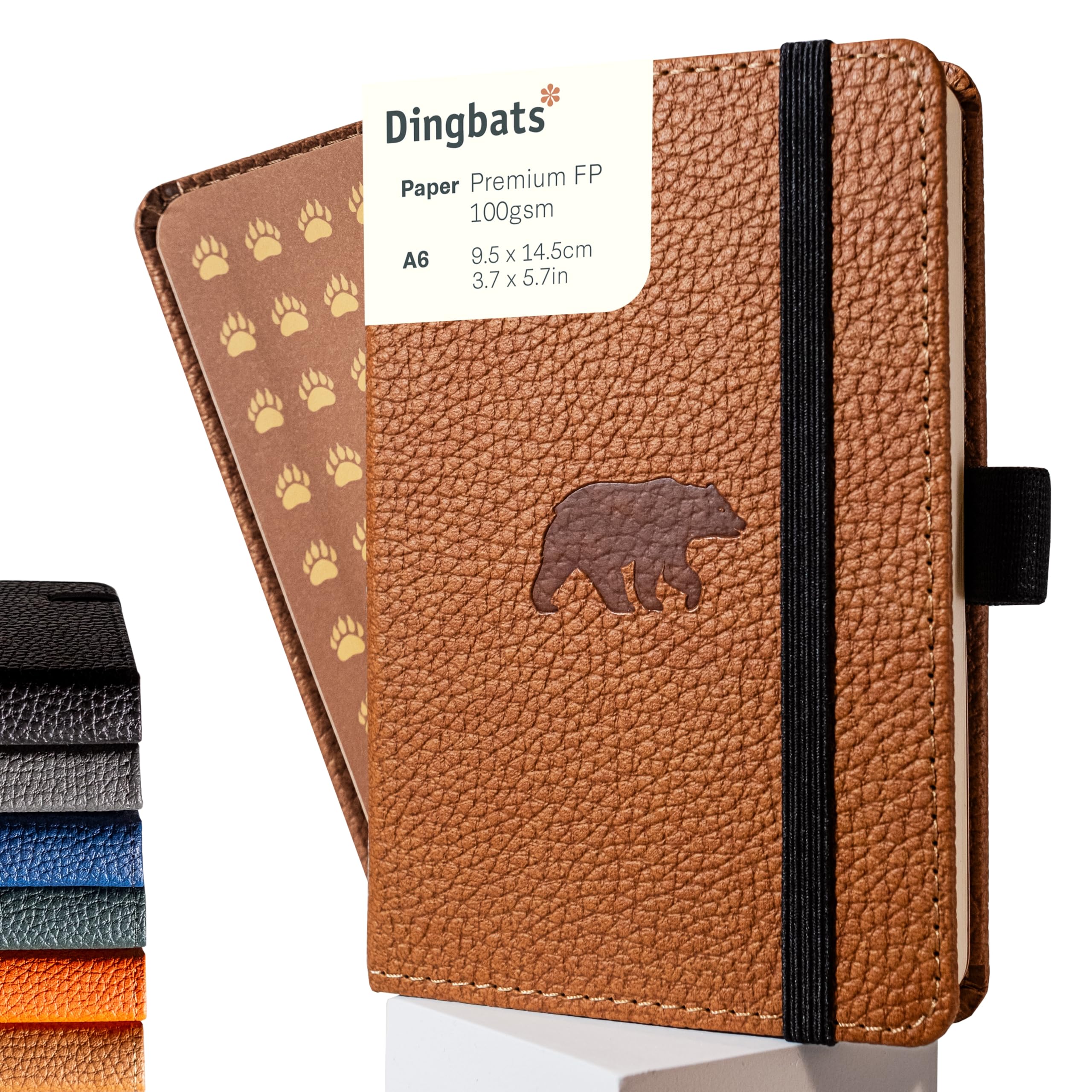 Dingbats* - Wildlife Lined Pocket Notebook A6 - PU Leather Hardcover Journal - Ideal for Work, Travel - Pocket, Elastic Closure, Pen Holder, Bookmark