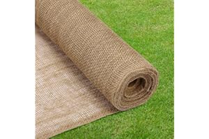 Wukfuiui 39" x15 Feet Garden Burlap Multipurpose Burlap Tree Wrap, Burlap Fabric Premium Weed Barrier,Erosion Control, Natural Burlap Rolls, Jute Fabric, Landscape Burlap for Outdoor Plant Gardening