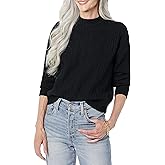 Amazon Essentials Women's Cable Knit Sweater, Soft-Touch Modern Crewneck