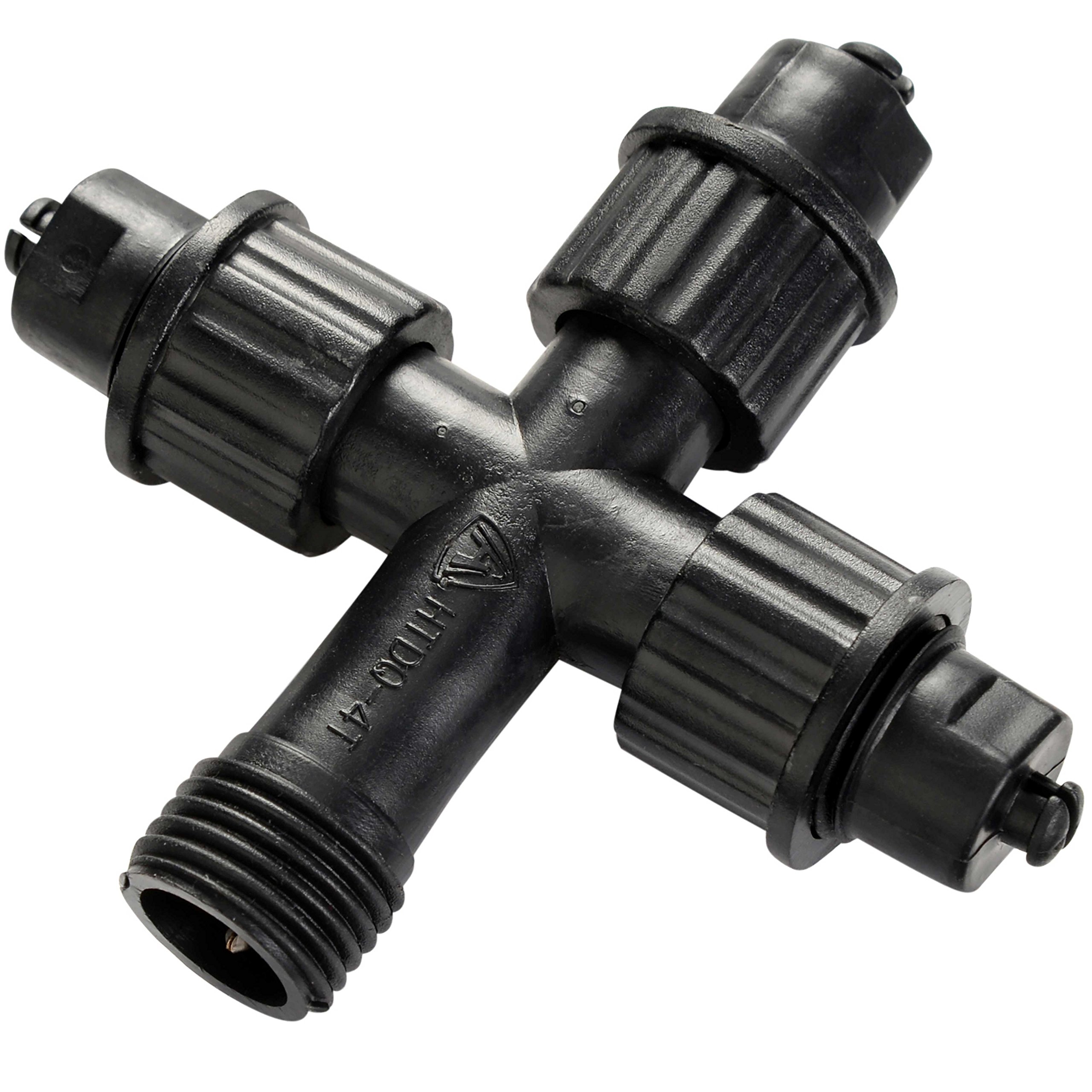 WeRChristmas 2 Pin 3 Way Connector with 1 Male and 3 Female for Connectable Lights - Black