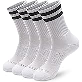 MONFOOT Women's and Men's 3-8 Pairs Athletic Cushion Crew Socks Multi