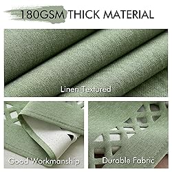 MIULEE Sage Green Thick Polyester Linen Rectangle