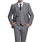 Fesenbo Men Suits Lightweight 3 Piece Slim Fit 2 Button Blazer Vest Pants Suit Sets Casual Men Wedding Suits Prom Tuxedo