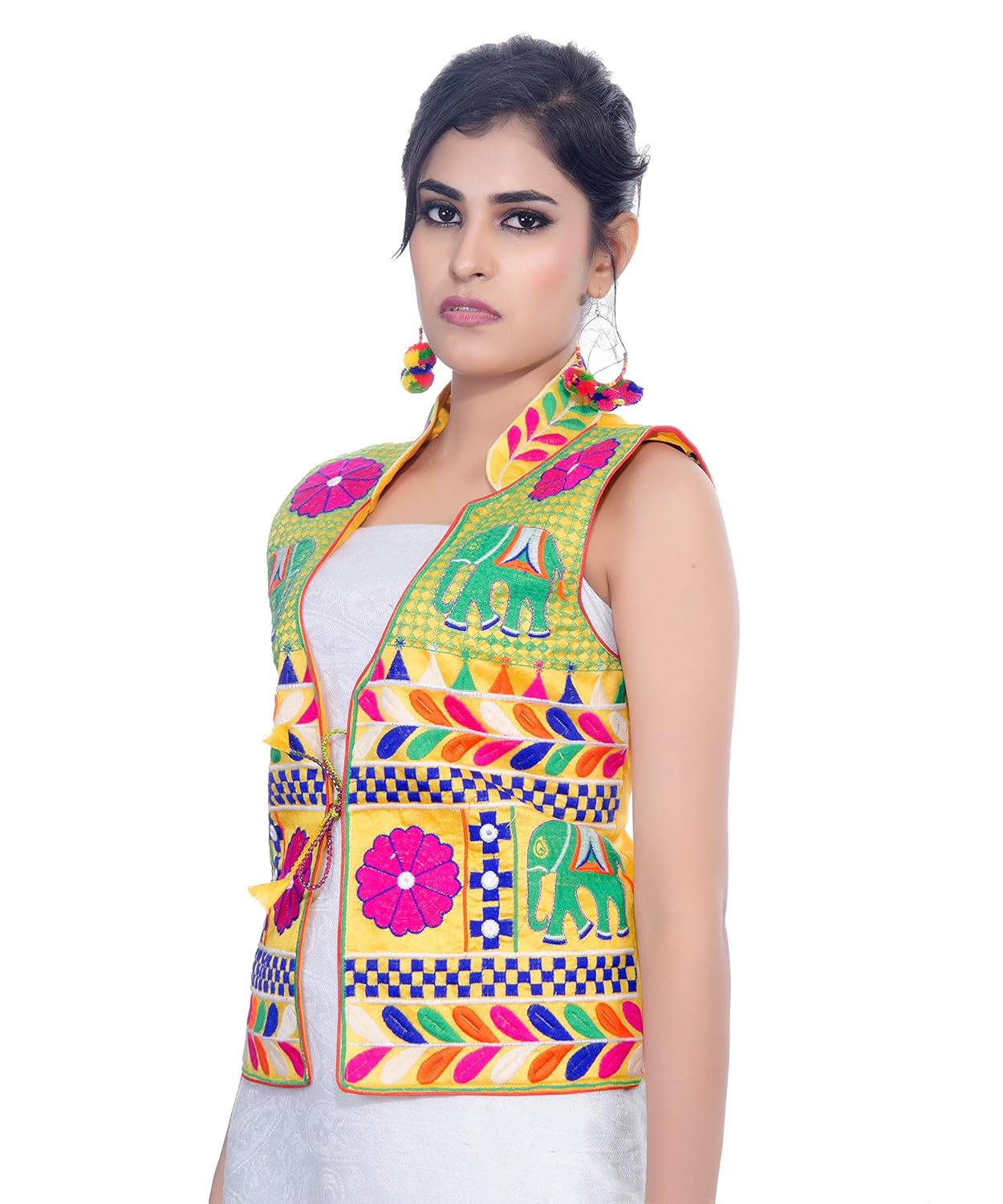 banjara women's jacket (mjk-hth05_yellow_free)