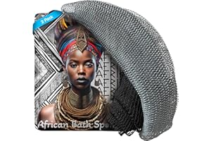 AFRIKI African Net Sponge – Exfoliating Body Scrubber, Black Owned & Rooted in Africa, All Skin Types | 45 in Long (Black & Slate)