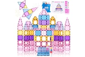 BIG BEAR CAVE BigBear Cave 103pcs Magnet Tiles Building Blocks - 3D STEM Educational Magnetic Tiles Building Blocks Toddler Boy Girls Toys Age 4-5 6-8+ for Pretend Play and Birthday