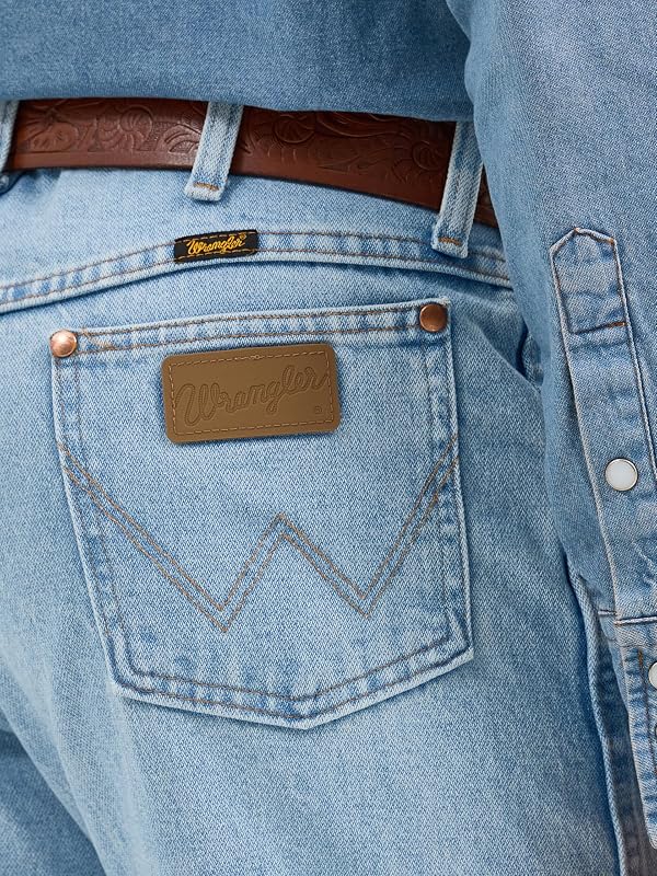 Jeans para Hombre Azul Hebilla Dorada blanqueada. 42W/30L