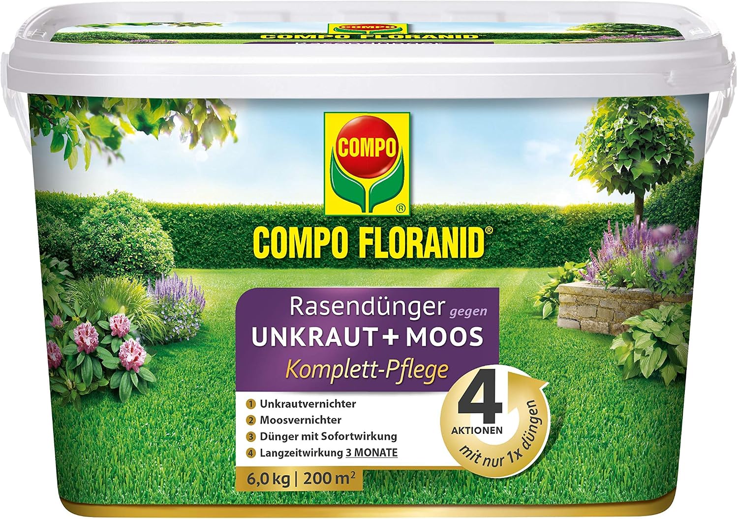 Compo Florand® 26172 - Abono para césped (4 en 1, 6 kg): Amazon.es ...