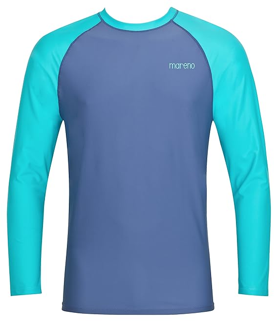 Herren UV-Schutz T-Shirt (Rashguard) UV Protect 80, Oeko-Tex 100 in Marineblau oder blau/türkis