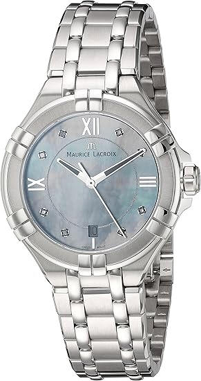 Maurice Lacroix Women's Analogue Quartz Watch with Stainless-Steel Strap  AI1006-SS002-170-1: Amazon.co.uk: Watches