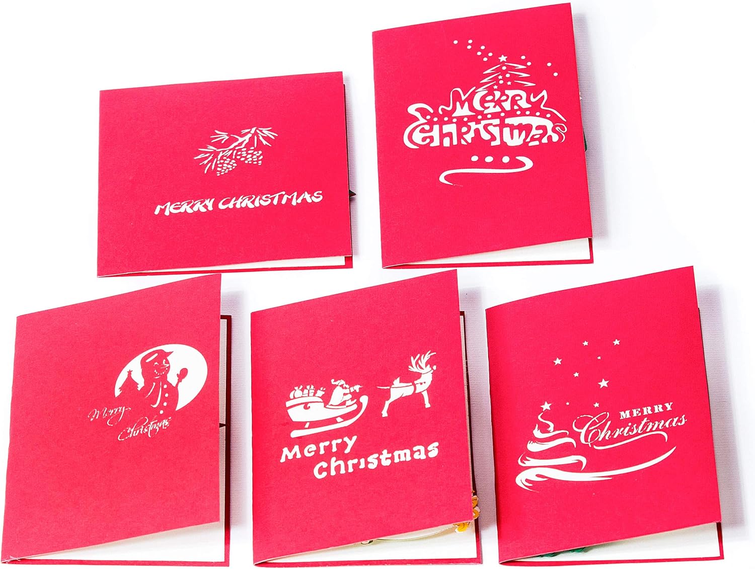 Christmas Pop Up Cards. This Set of 3D Greeting Cards are a Perfect Way to Say Thank You (5 Pack Christmas- Assorted) - Image 3