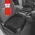 Motor Trend Black Faux Leather Seat Covers for Front Seats, 2-Pack – Universal Padded Car Seat Cushions with Storage Pockets,