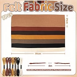 Brown Soft Felt Fabric Sheets: ZAIONE 7 Rolls