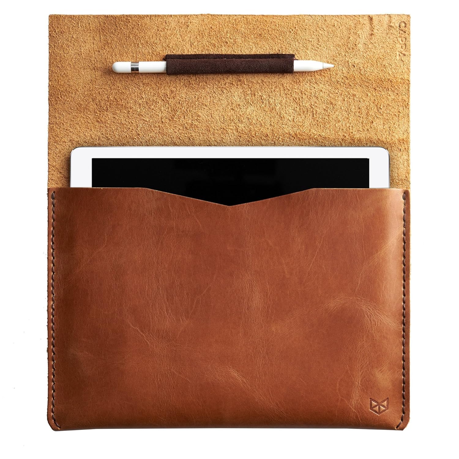 Capra Leather iPad Case for Men, Light Brown New iPad 9.7