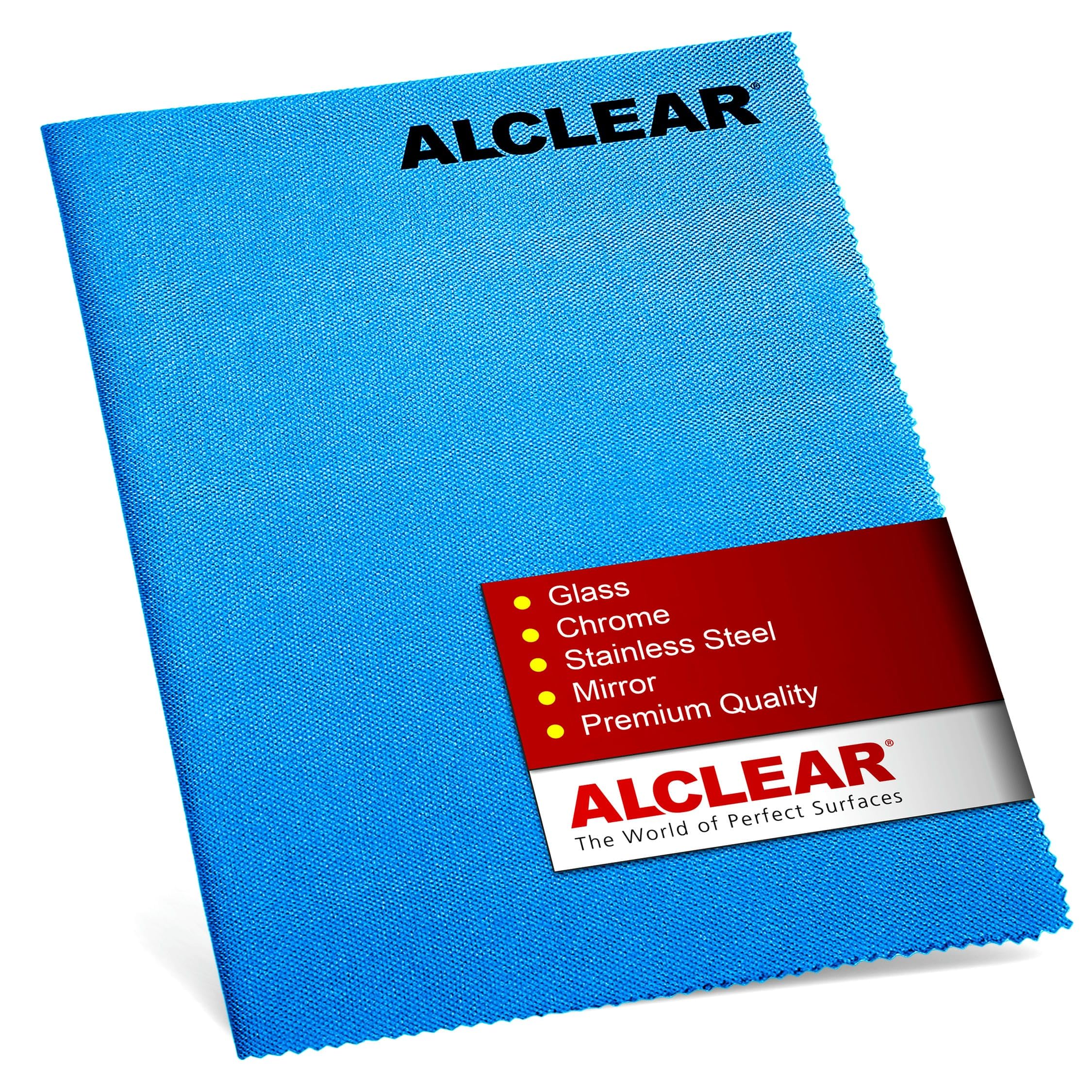 ALCLEAR 820051UM Ultra-Microfiber Cloth Glass Polish 70x50 cm - no Lint, no Streak Blue Cloth - For Windows, Mirrors, Car Windows, Glasses, Dishes - Can Be Used Damp.