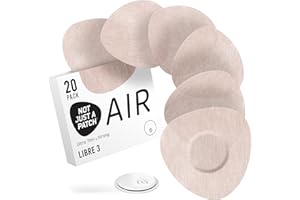Not Just A Patch Air Libre 3 Plus Sensor Covers (20 Pack) - Thin, Strong and Light Adhesive Patches with Ultra-Hold 15+ Day Adhesion, Durable Freestyle Libre 3 Sensor Covers - Beige
