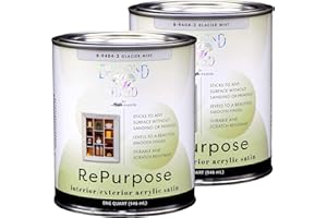 Majic Paints Interior/Exterior Satin Furniture Paint, RePurpose your Furniture, Cabinets, Glass, Metal, Tile, Wood and More, Glacier Mist Grey, 2-Quart