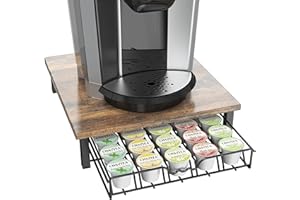 Deco Brothers K-Cup Holder Drawer for 30 Coffee Pods Storage, Rustic Brown